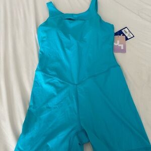 Joy Lab Aqua Blue Athletic Bodysuit Shorts
